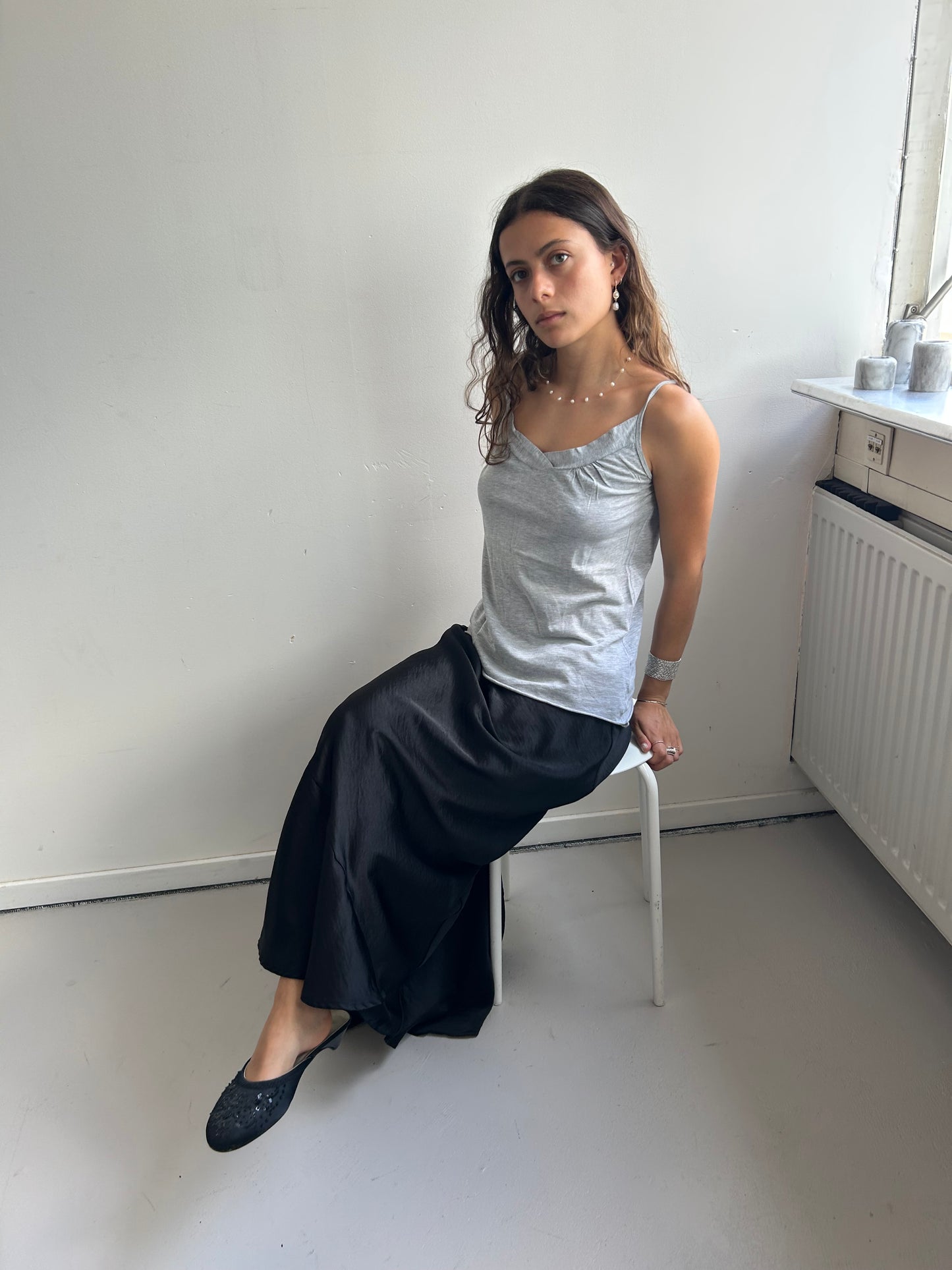 Black Satin Skirt