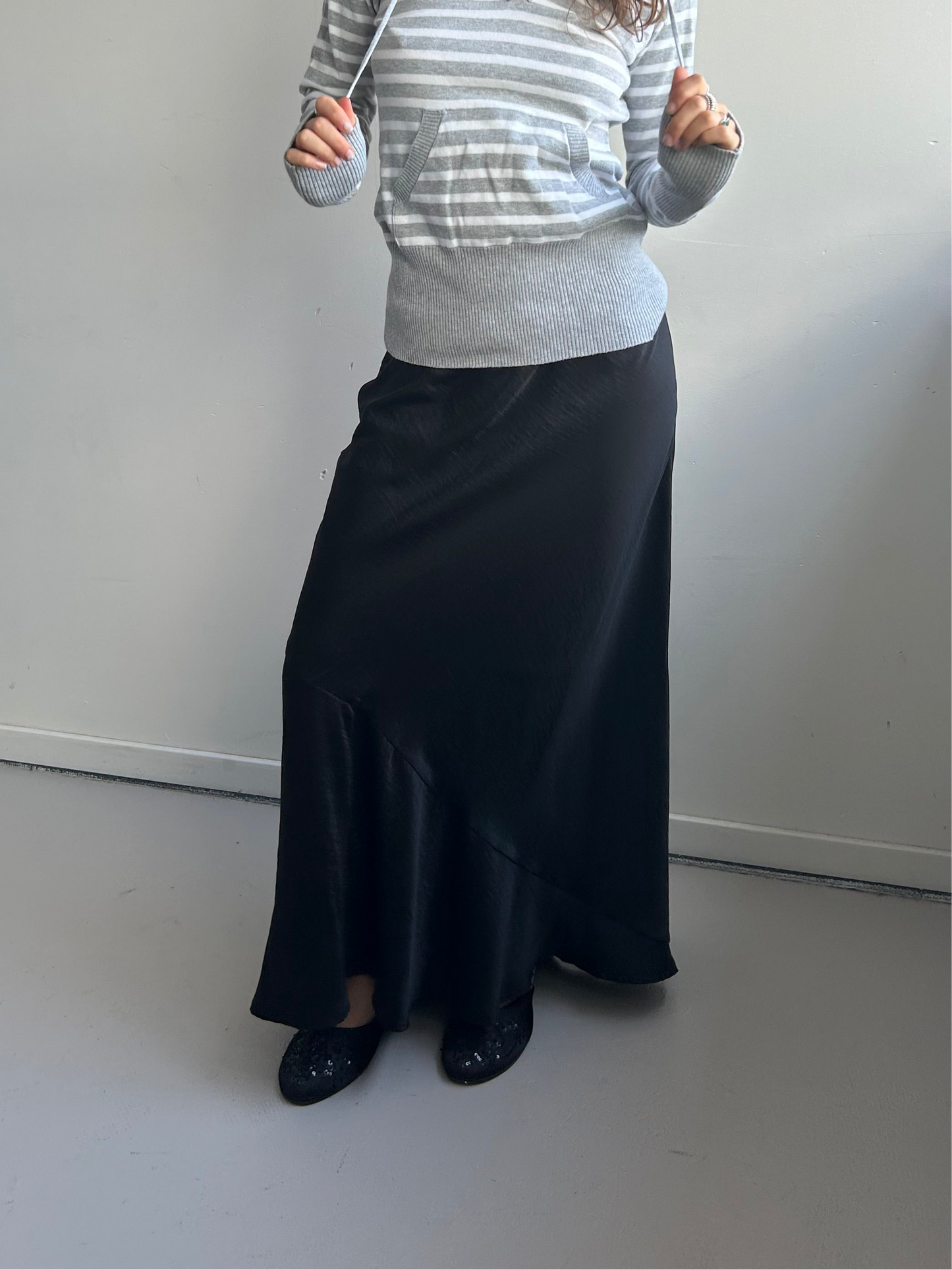 Black Satin Skirt