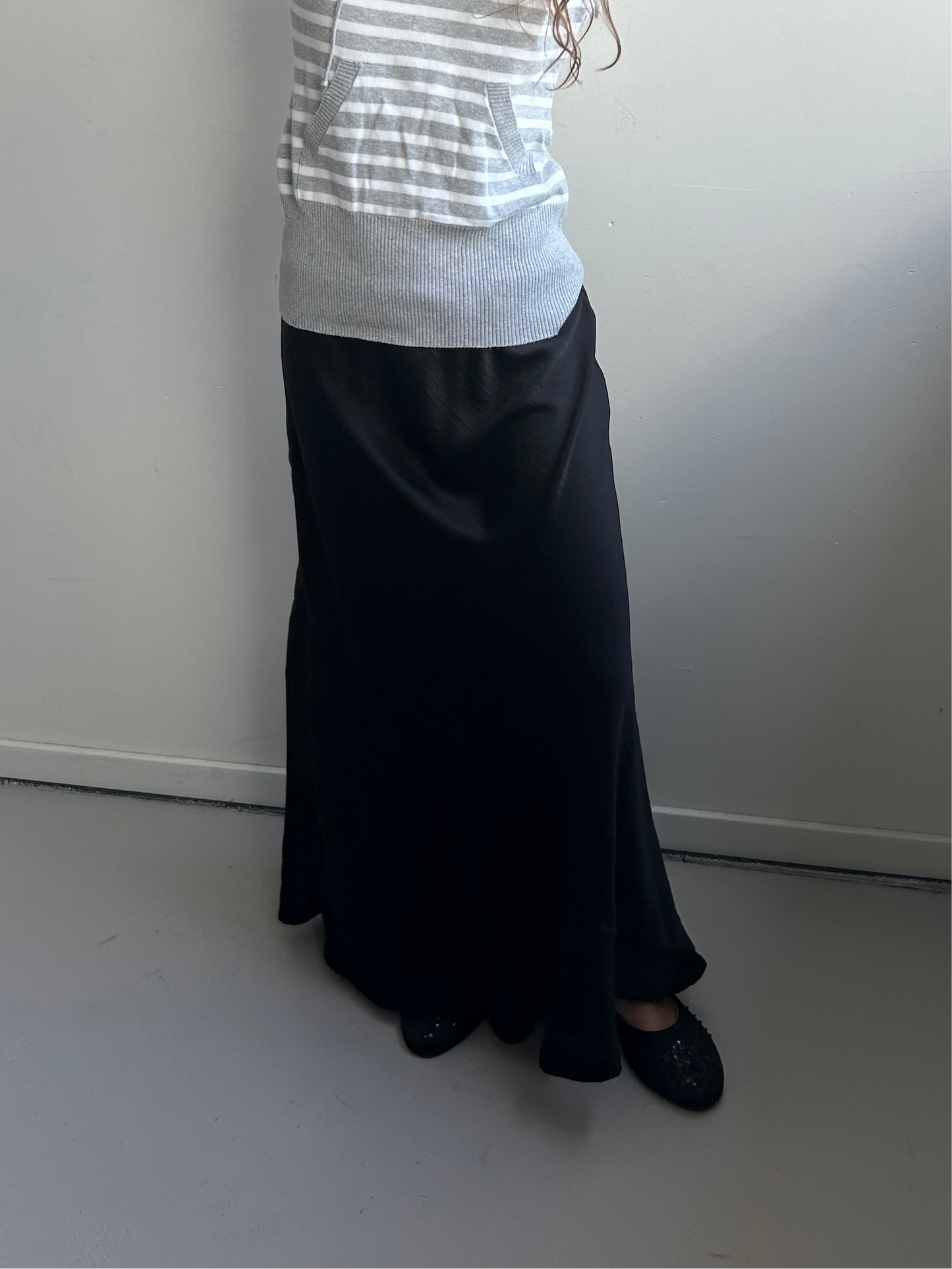 Black Satin Skirt