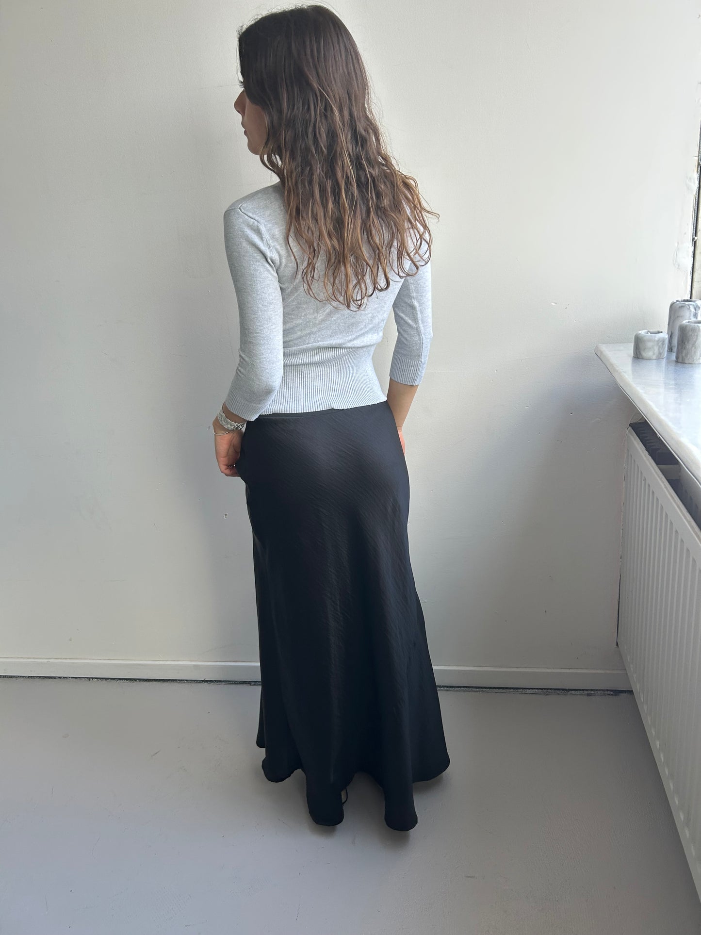 Black Satin Skirt