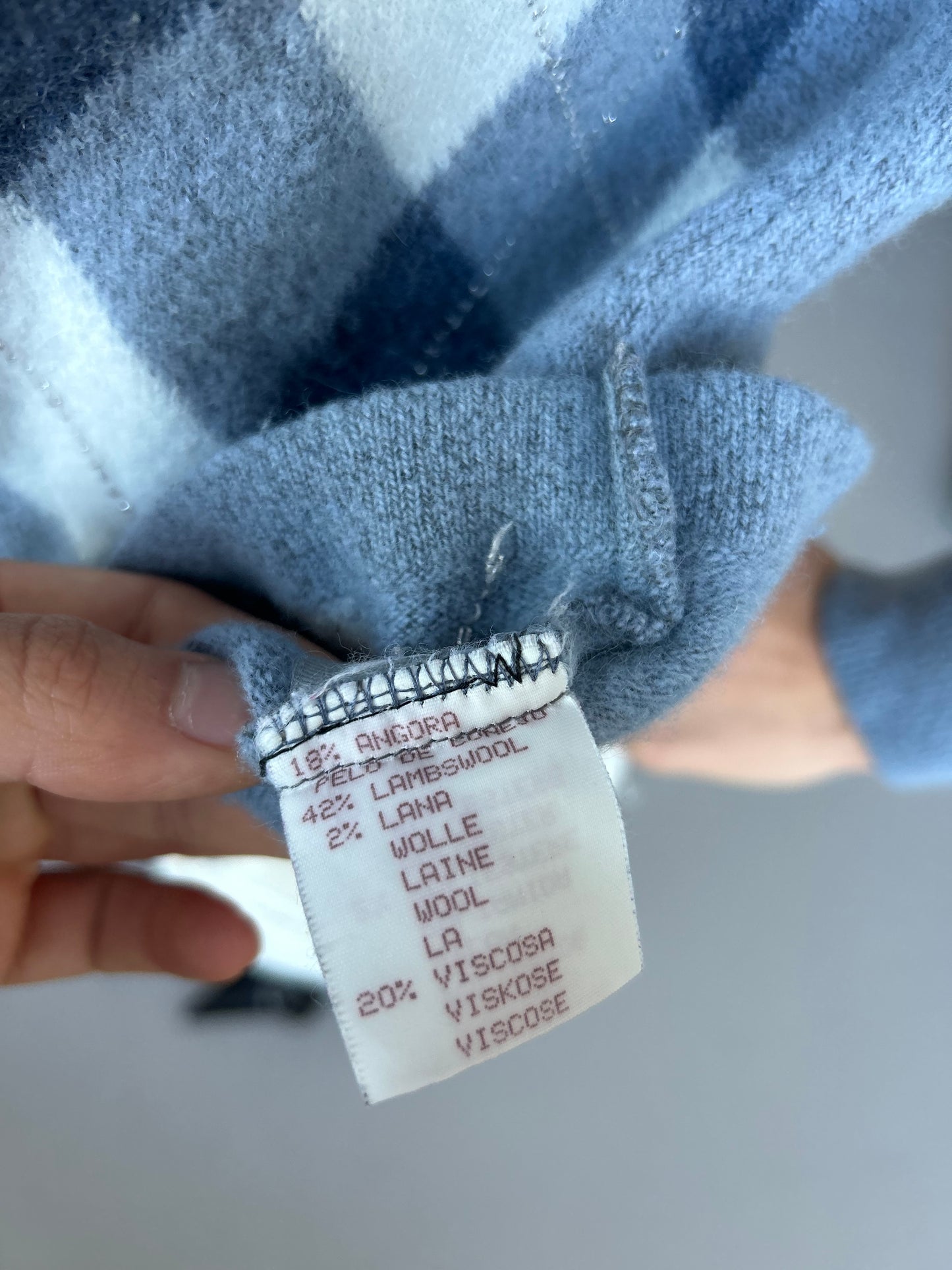 Blue Argyle Turtleneck