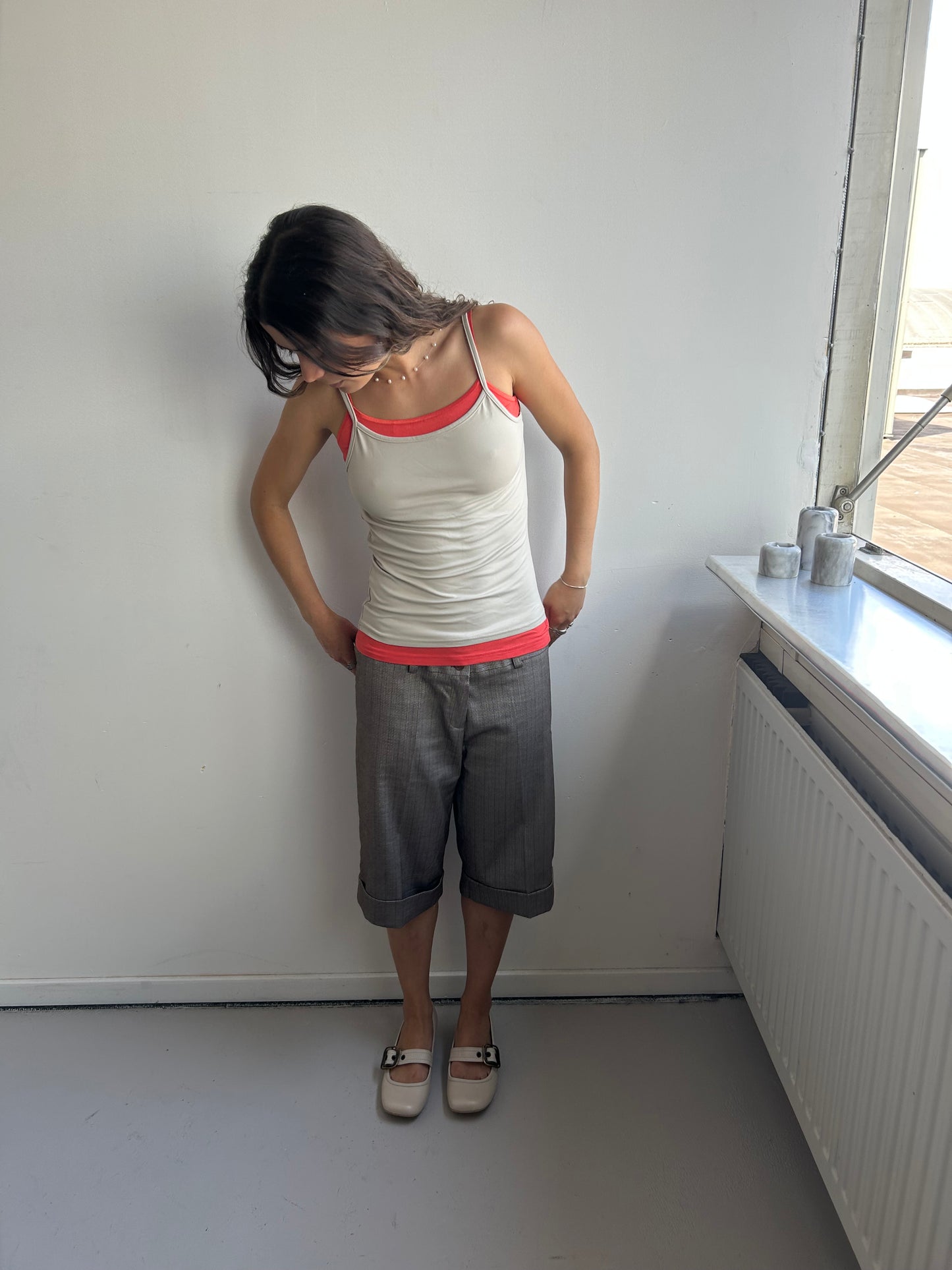 Beige Basic Stretch Top