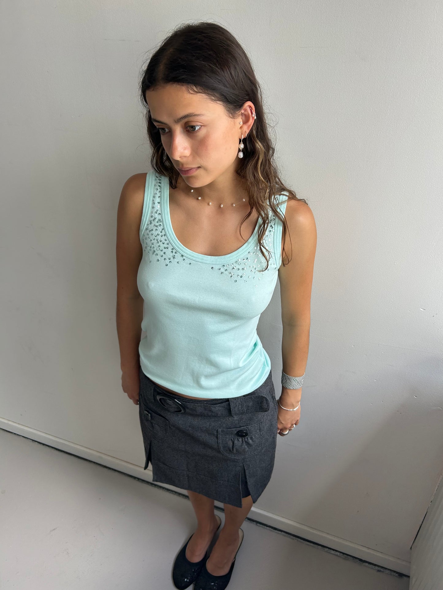 Aquamarine Sequin Tee