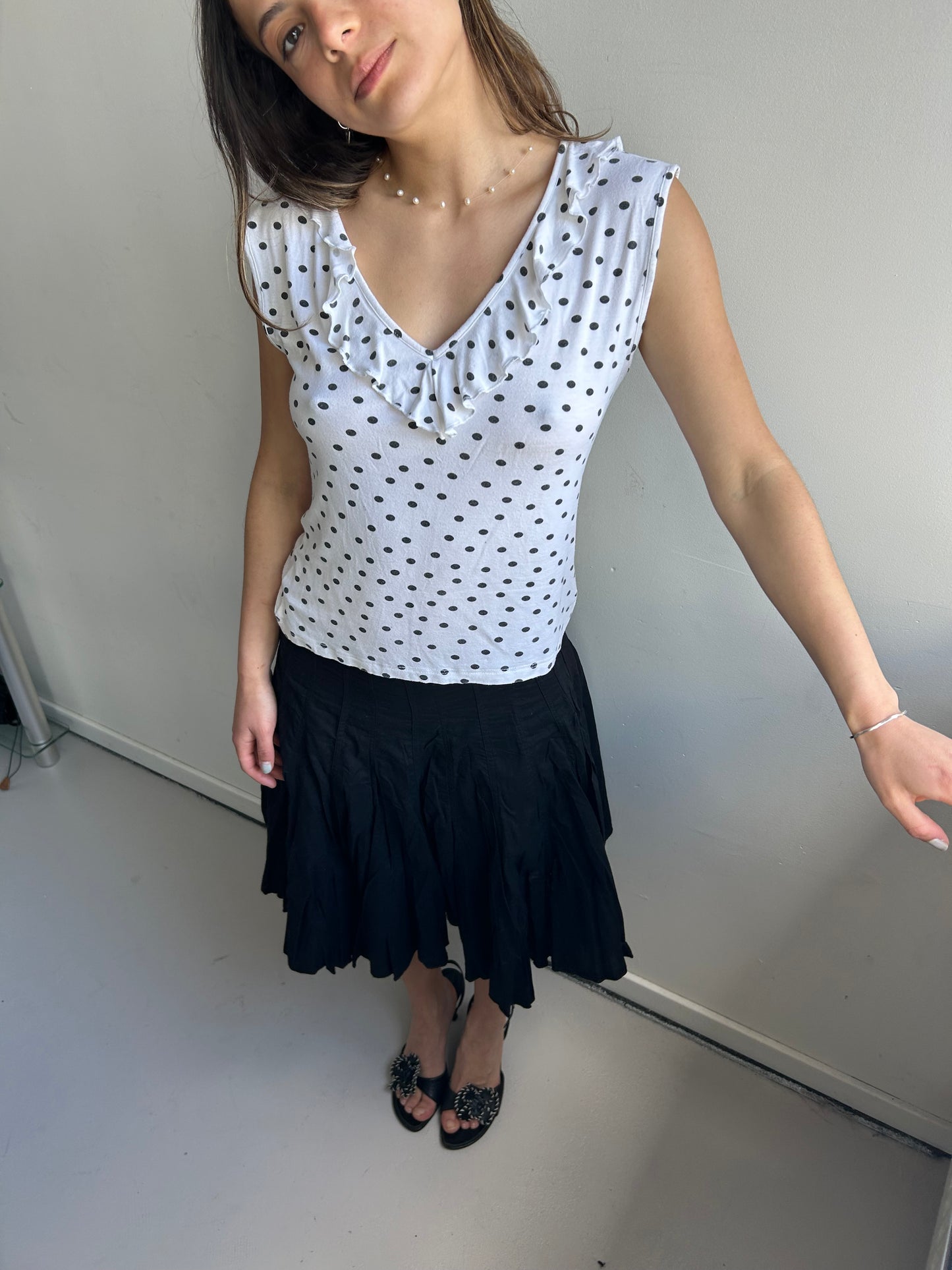 Ruffled Polka Dot Top