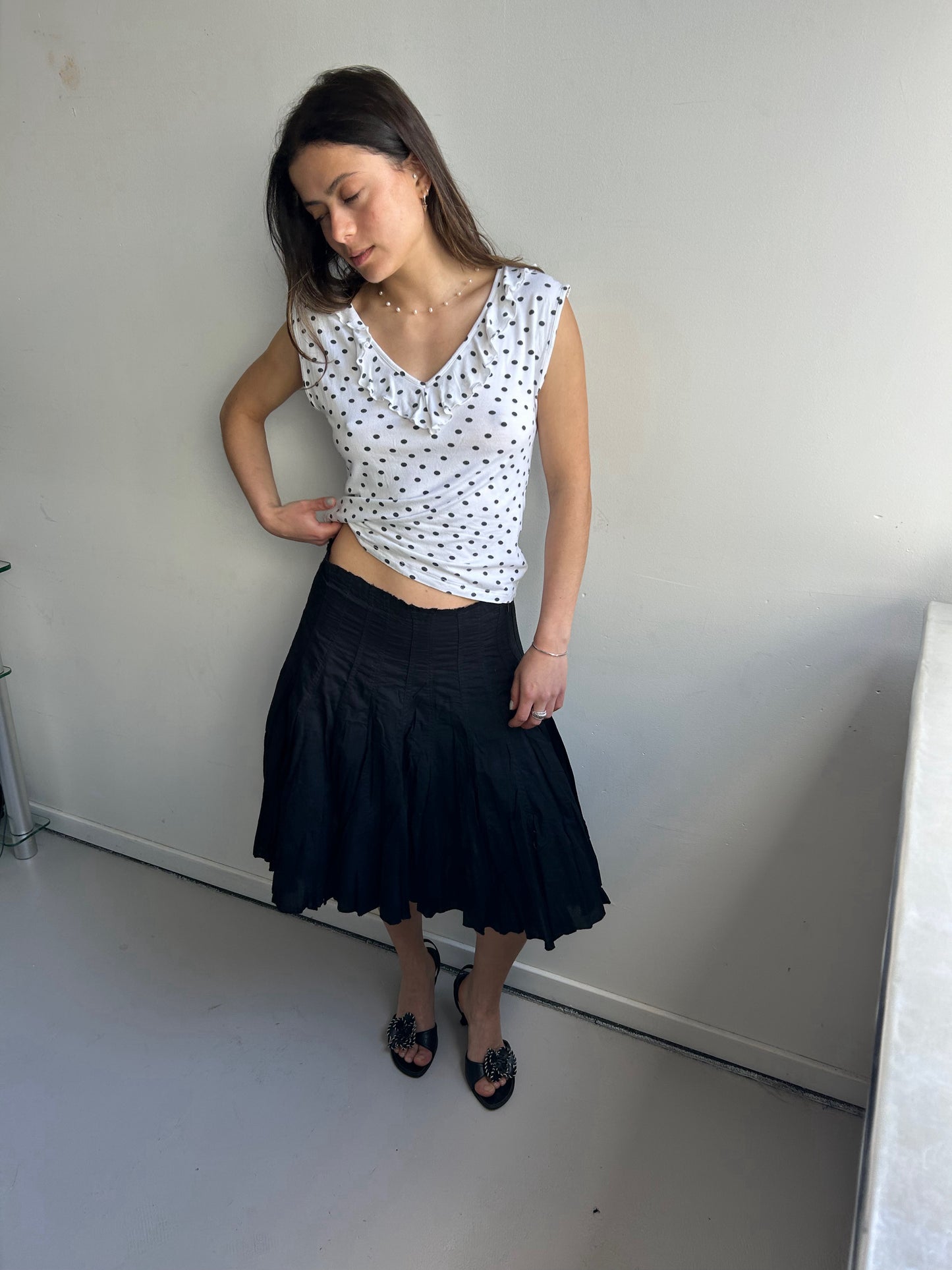 Ruffled Polka Dot Top