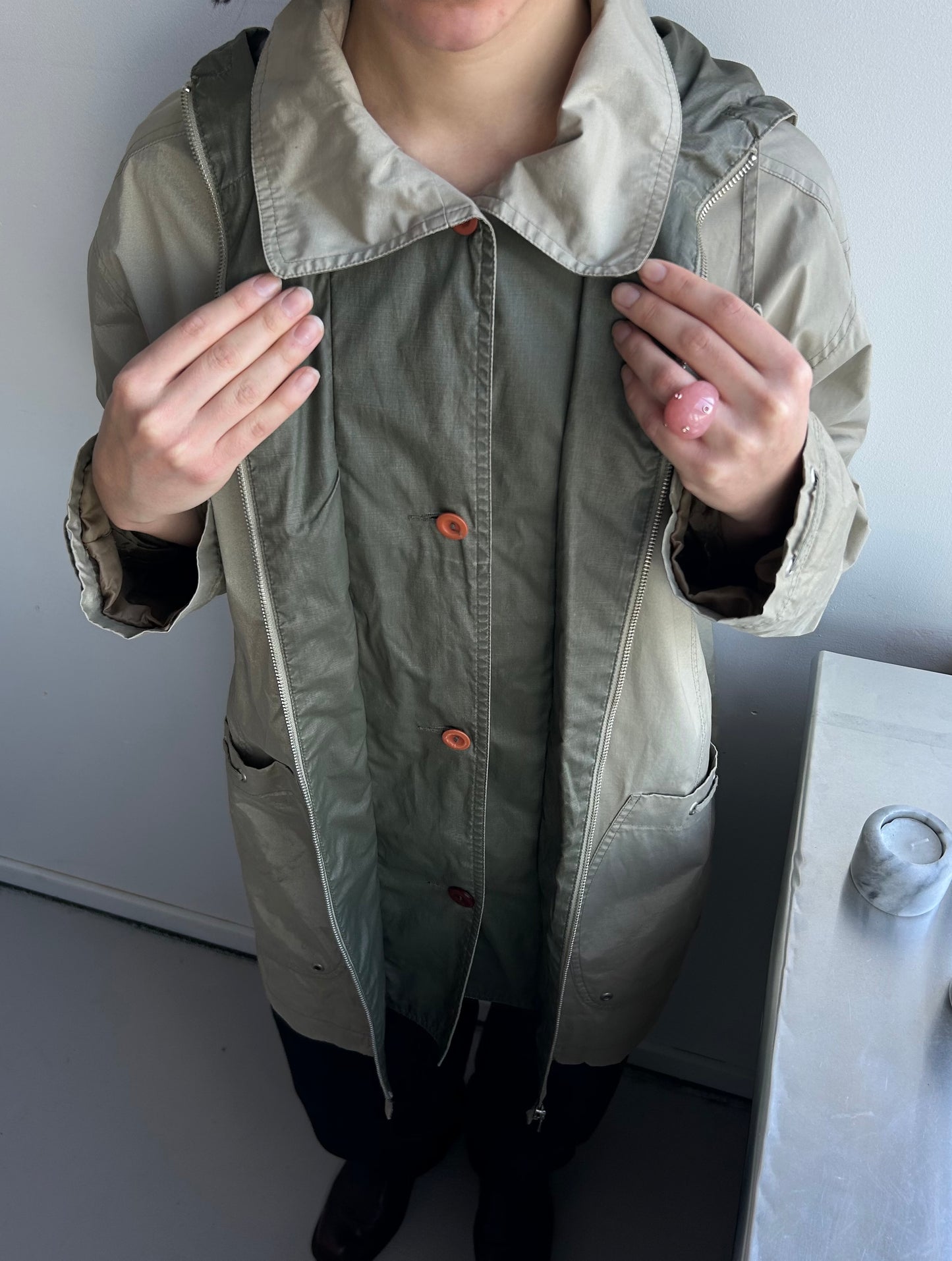 2-in-1 Button Zipper Coat