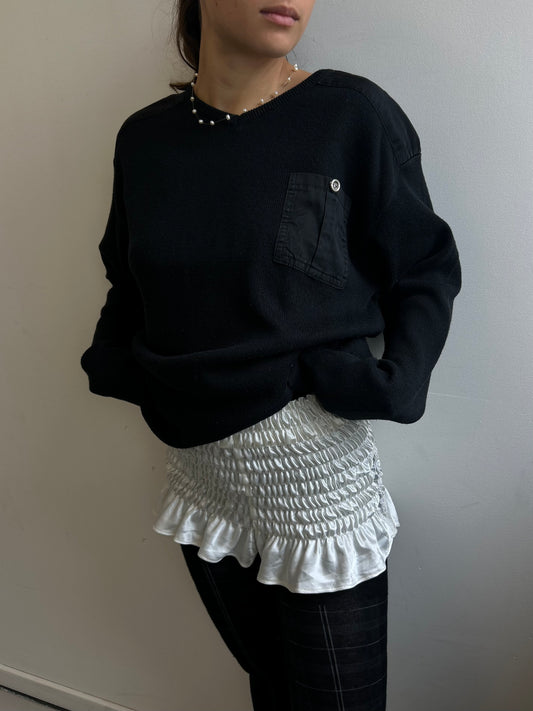 Navy Knit with Pocket