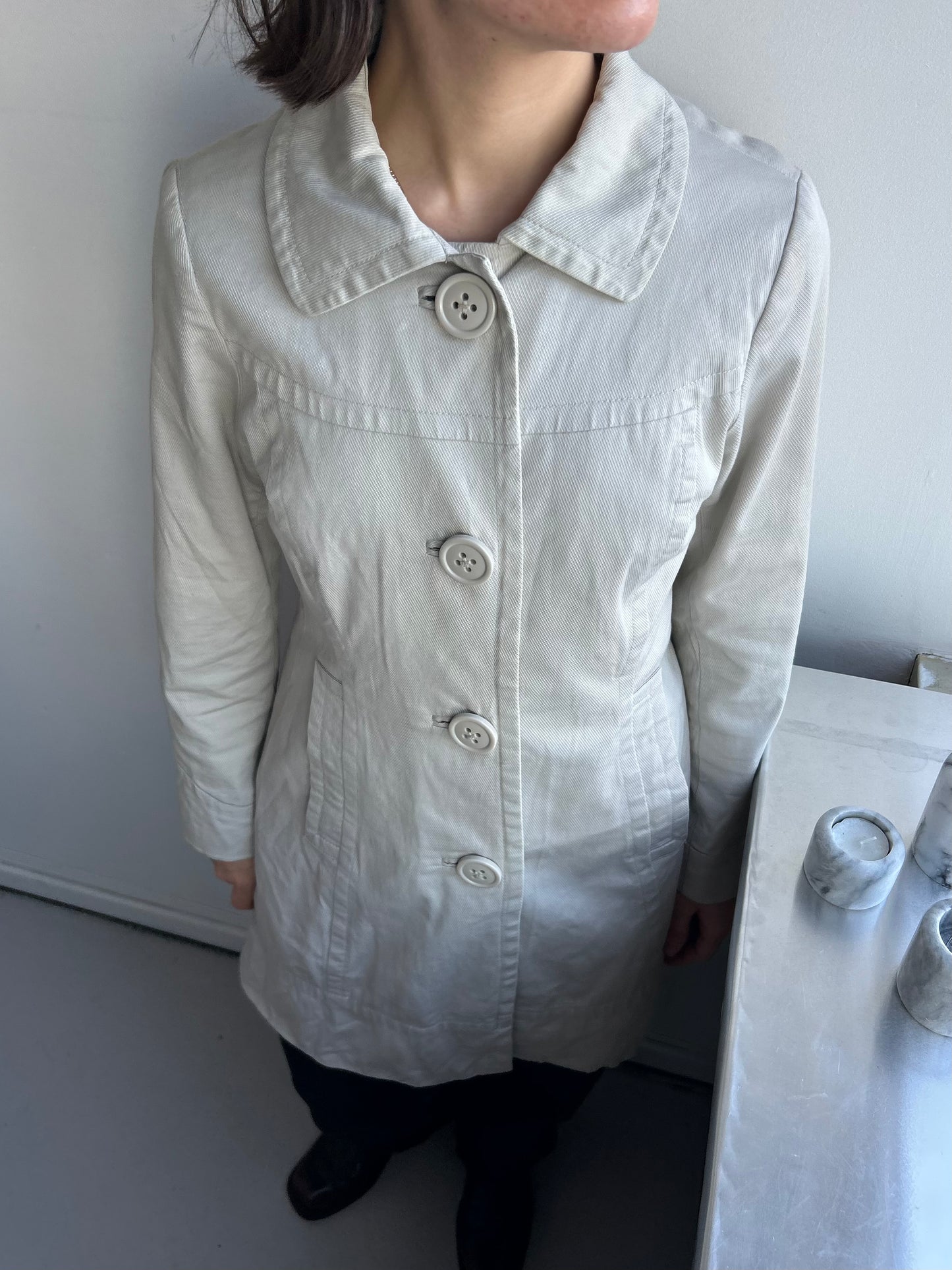 Beige Big Button Coat