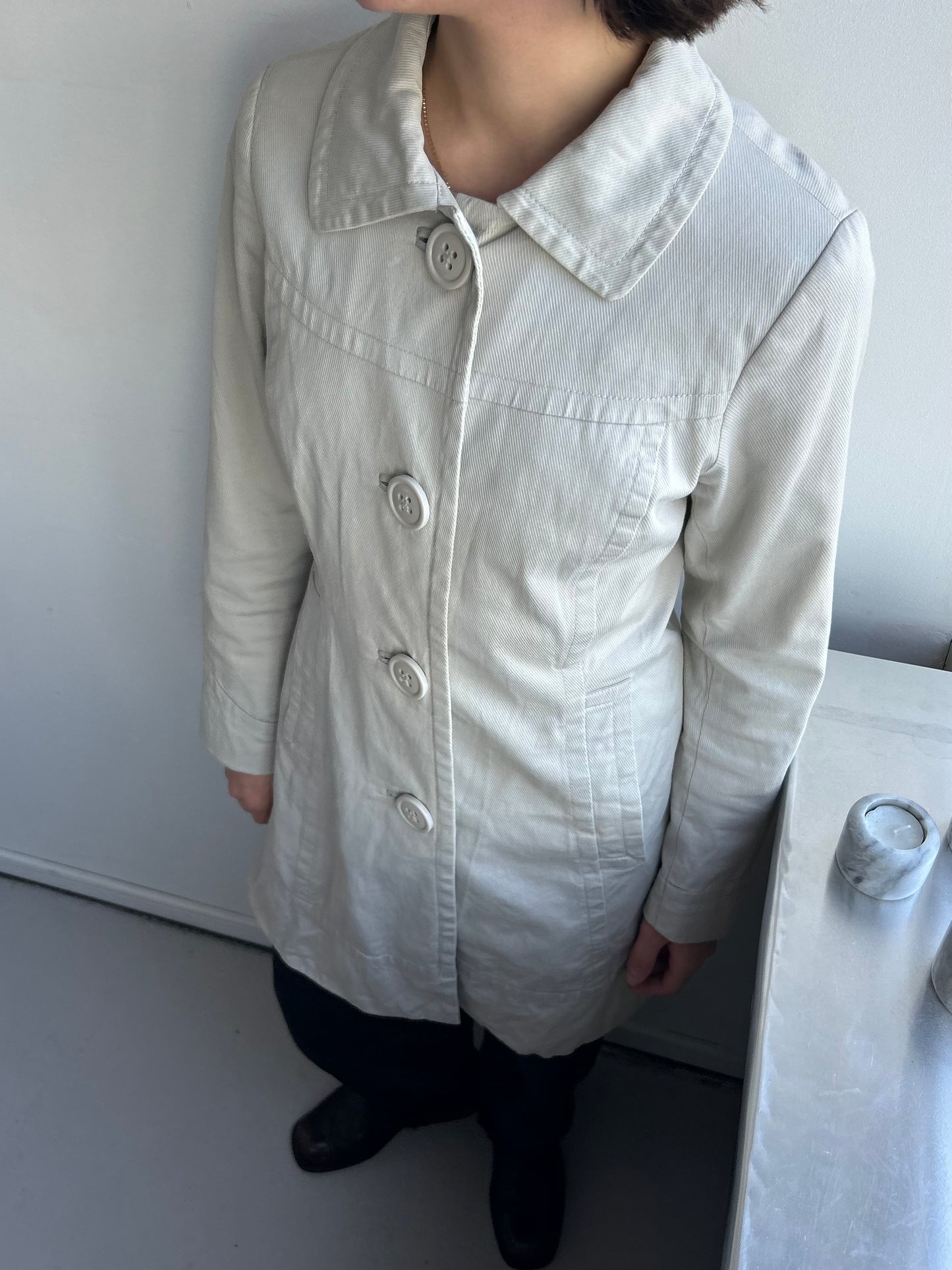 Beige Big Button Coat