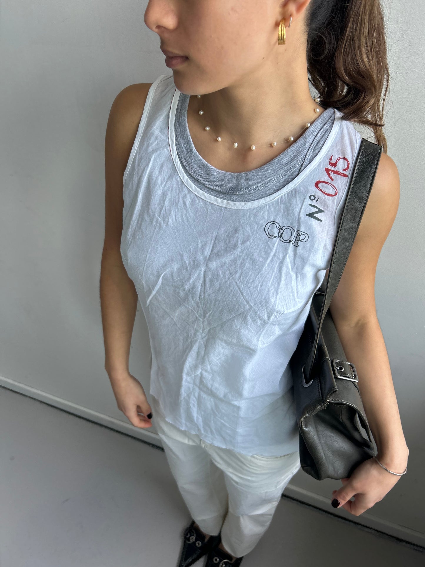 Cop Copine White Lightweight Top