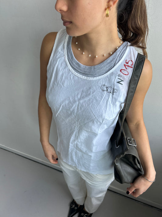 Cop Copine White Lightweight Top