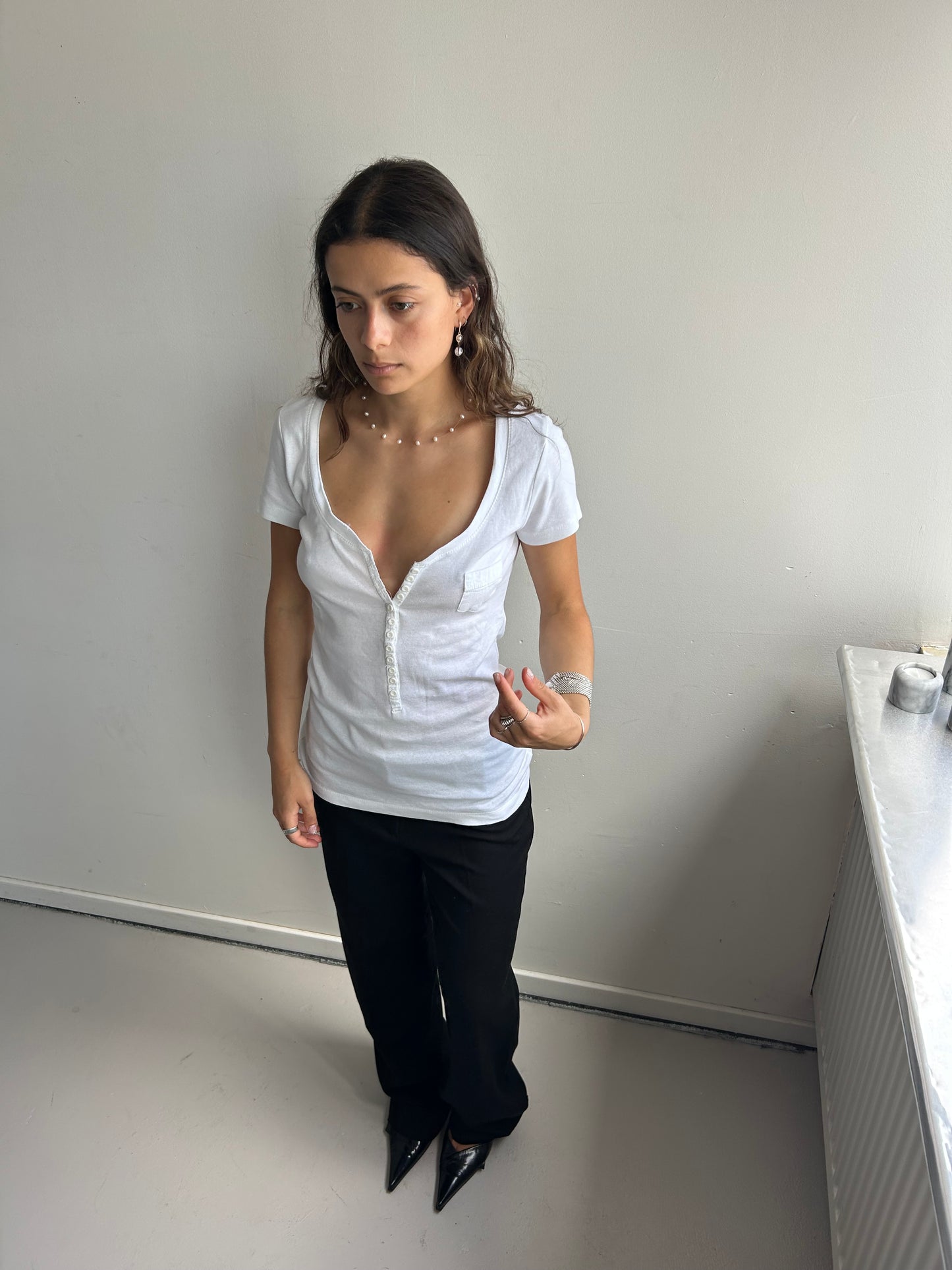 White Full Length Tee