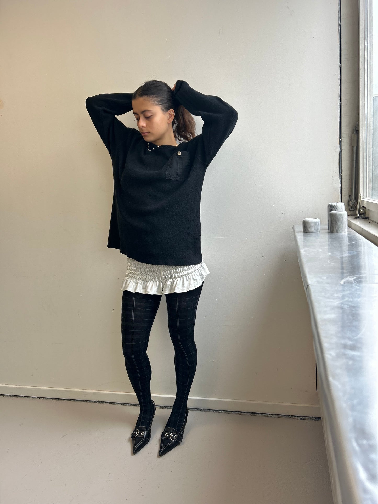 Navy Knit with Pocket