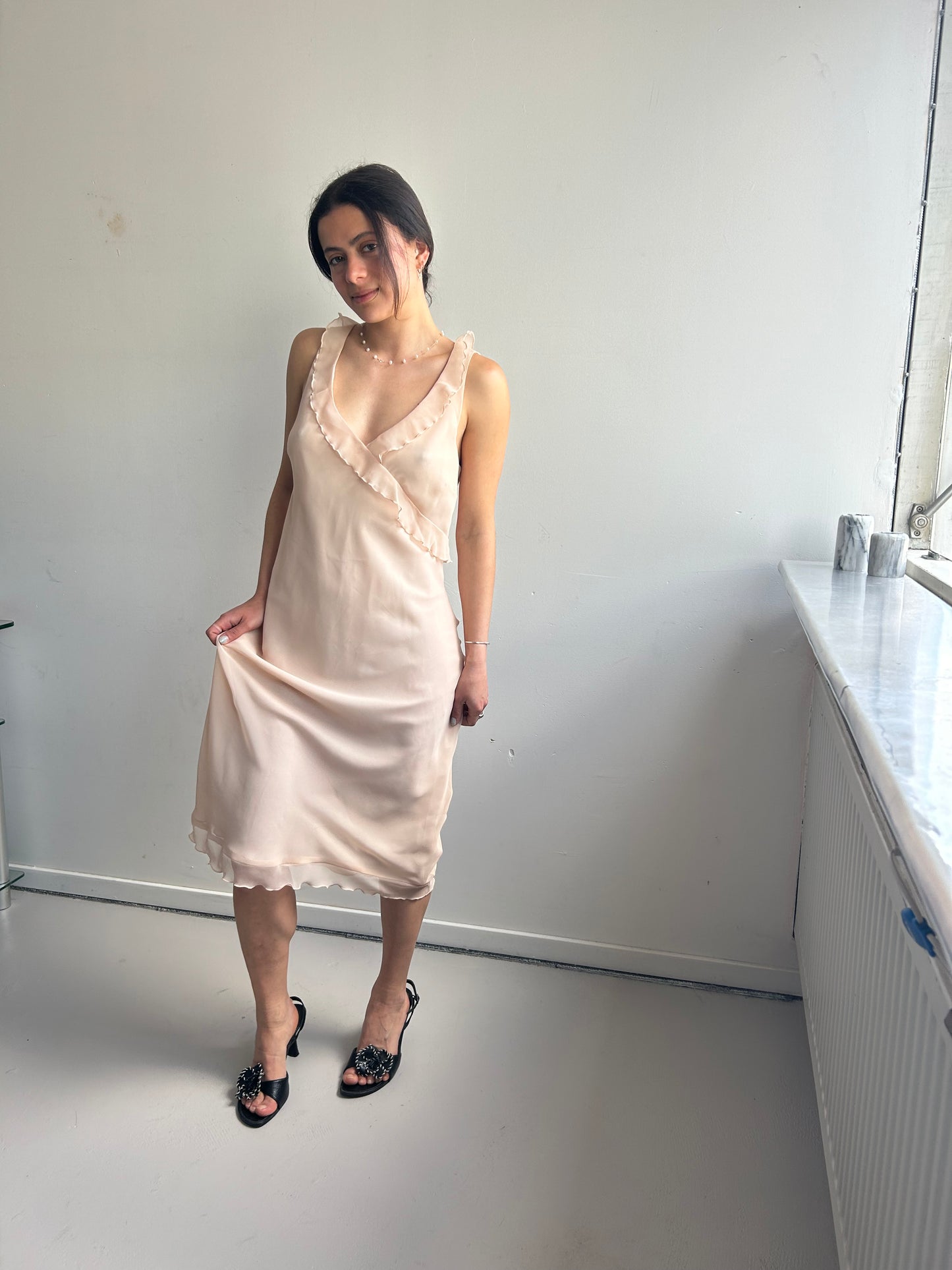 Rosé Ruffle Dress