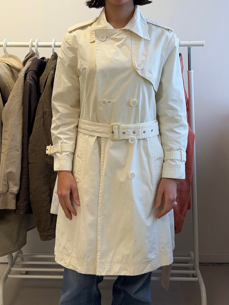 White Coat with Two-Sided Button Closure