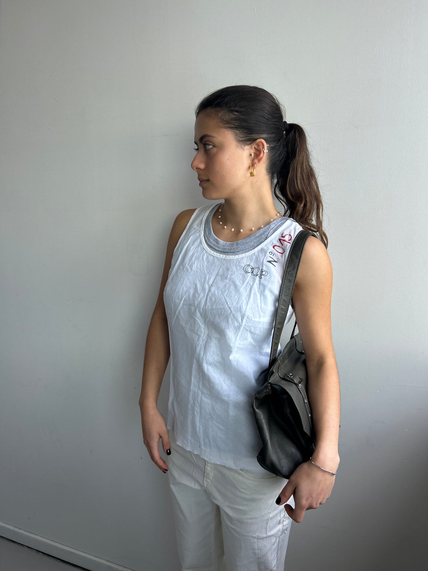 Cop Copine White Lightweight Top