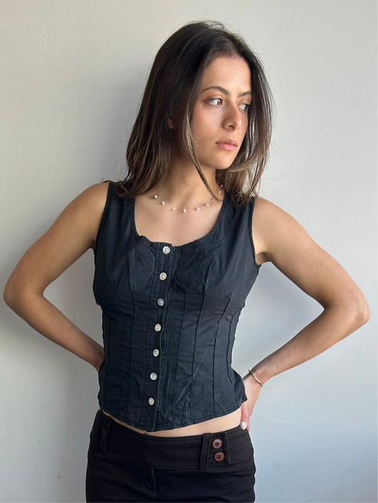Corset Style Button Top