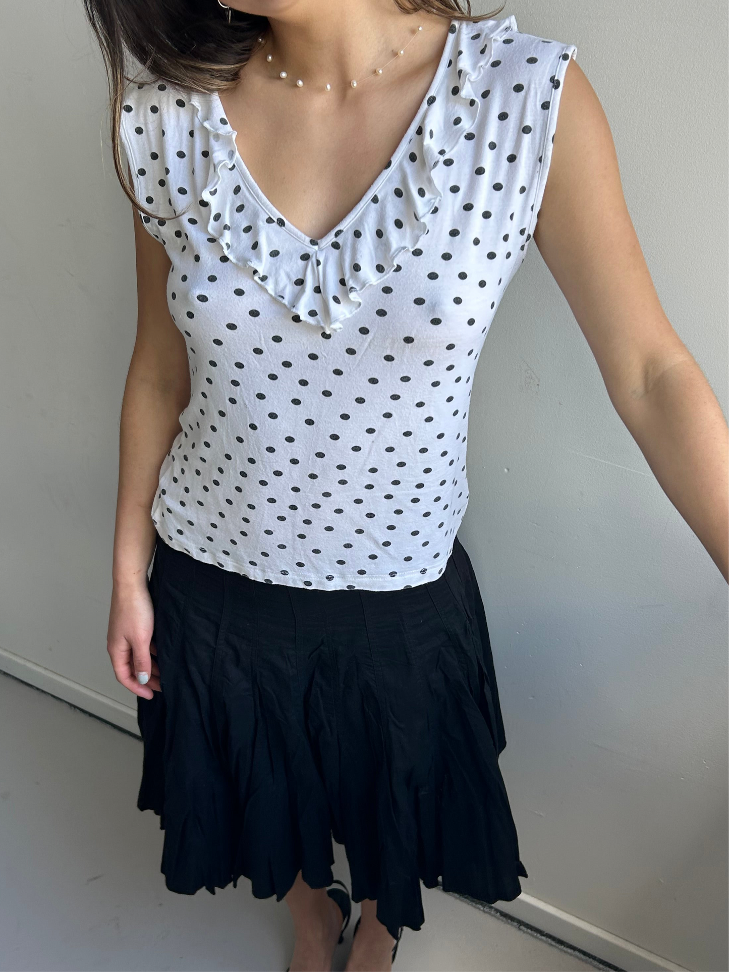 Ruffled Polka Dot Top