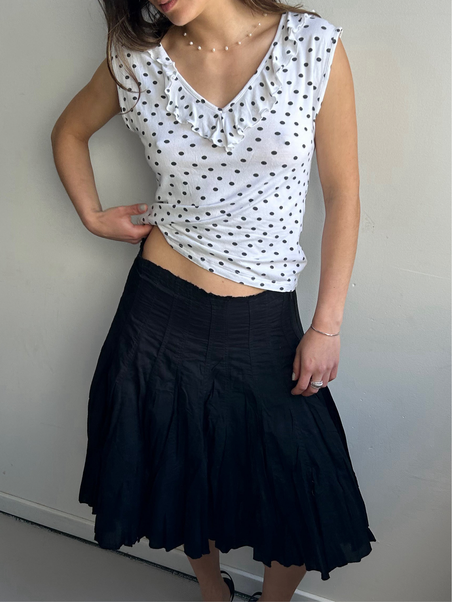 Ruffled Polka Dot Top