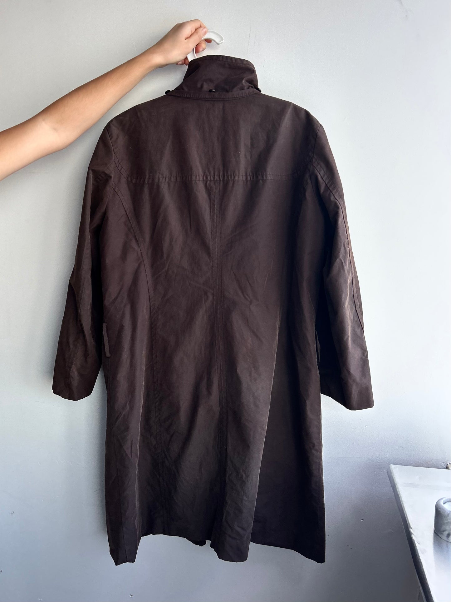 Chocolate Brown Funnel Neck Coat