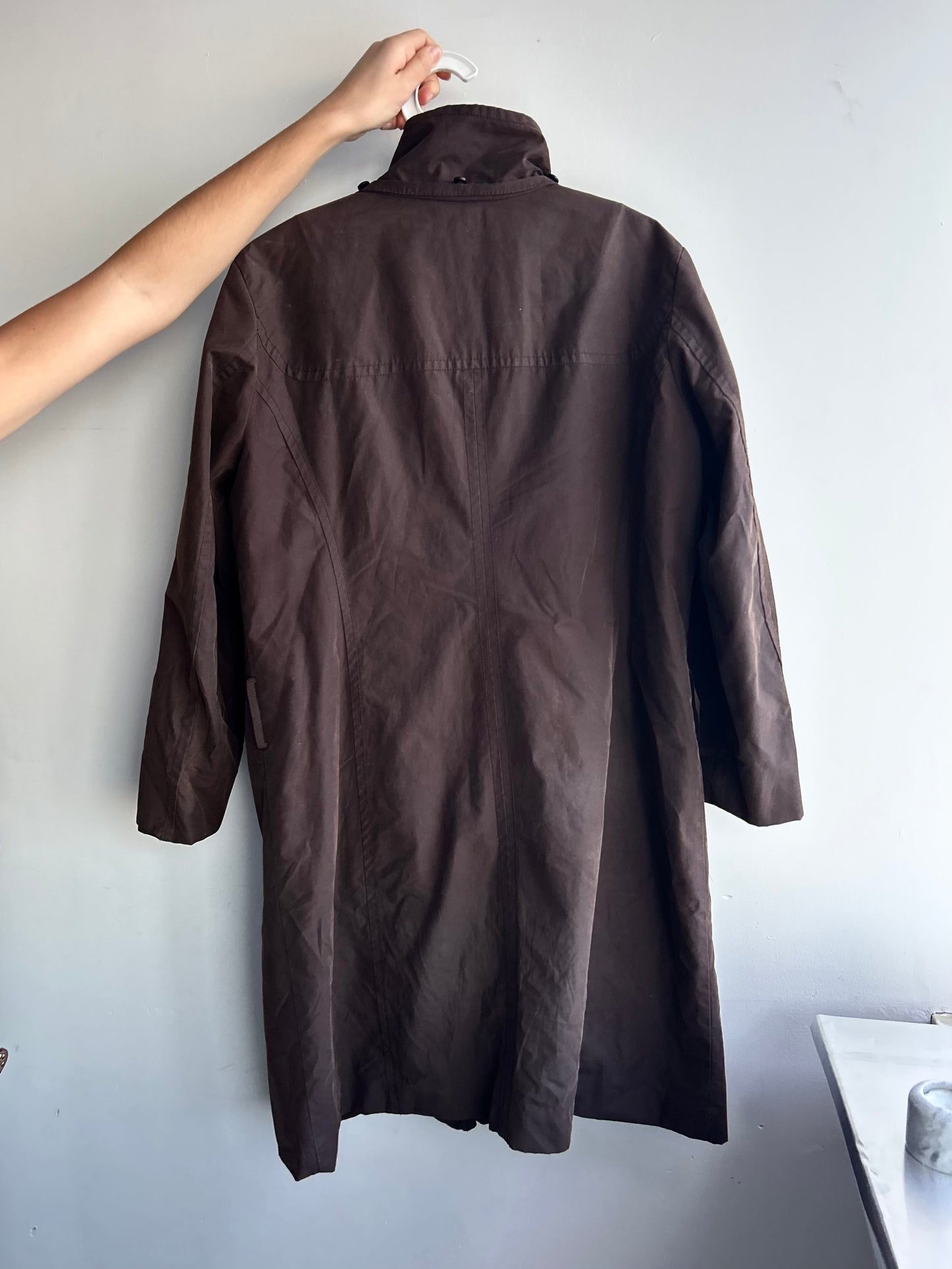 Chocolate Brown Funnel Neck Coat