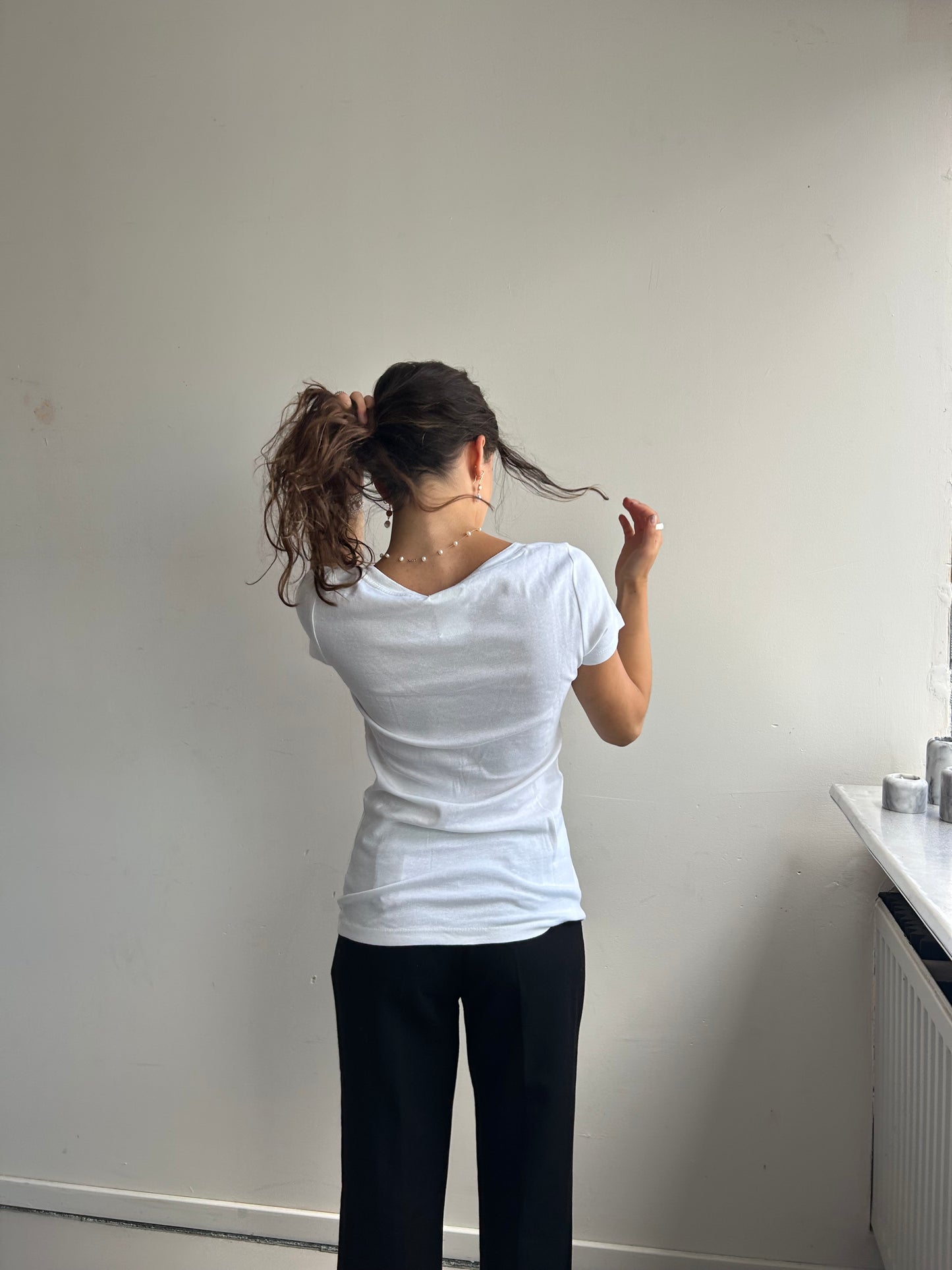 White Full Length Tee