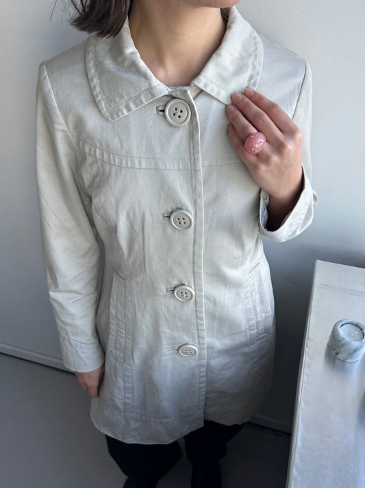 Beige Big Button Coat