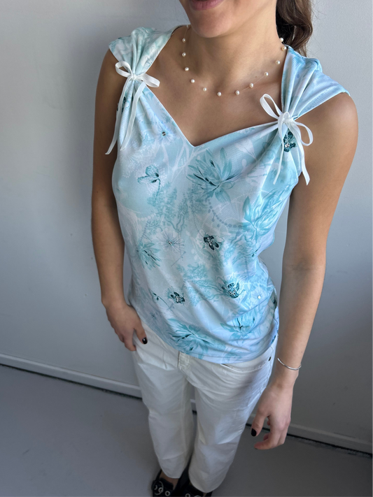 Upcycled Top with Bow Details