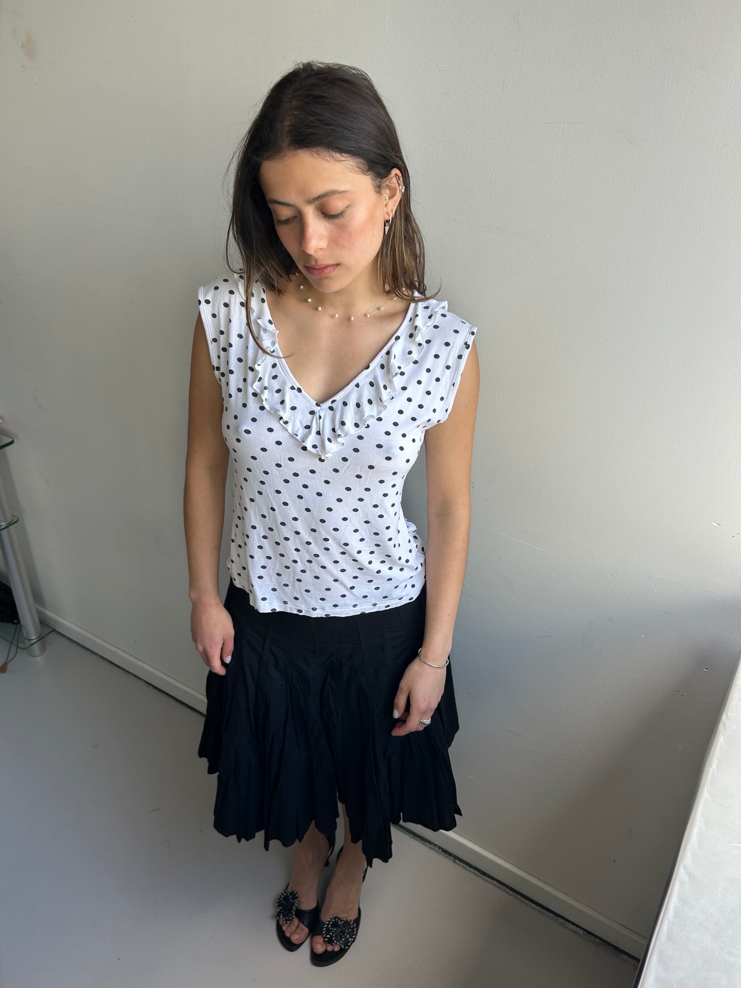 Ruffled Polka Dot Top