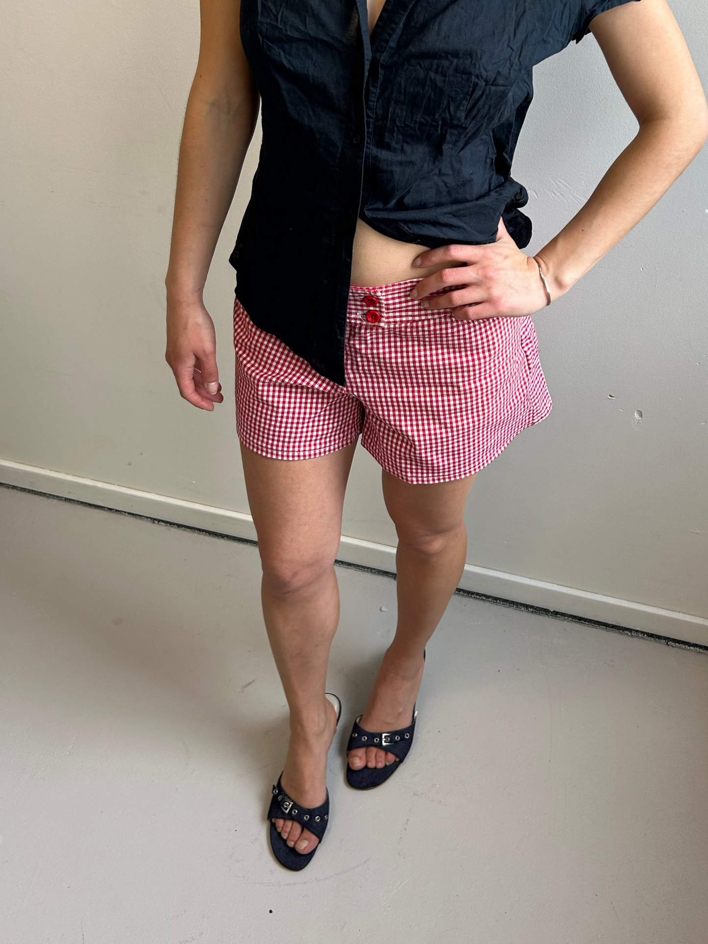 Red Gingham Shorts Vintage