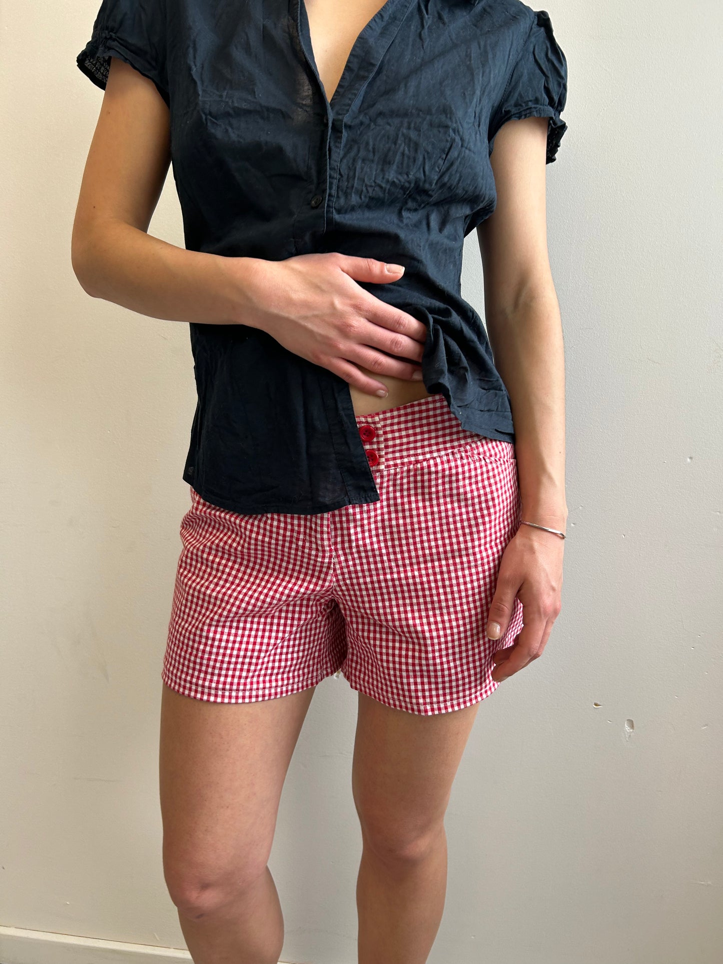 Red Gingham Shorts Vintage