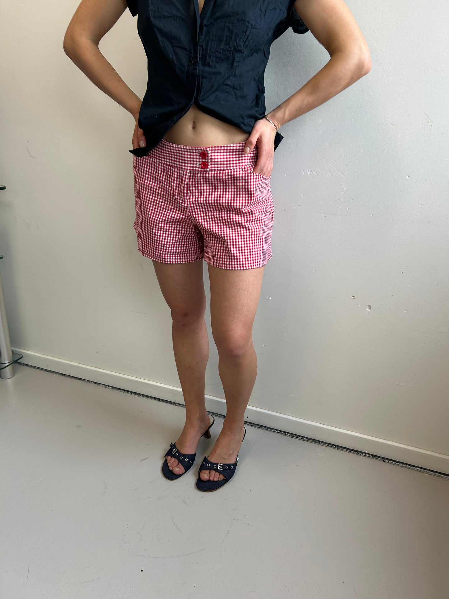 Red Gingham Shorts Vintage