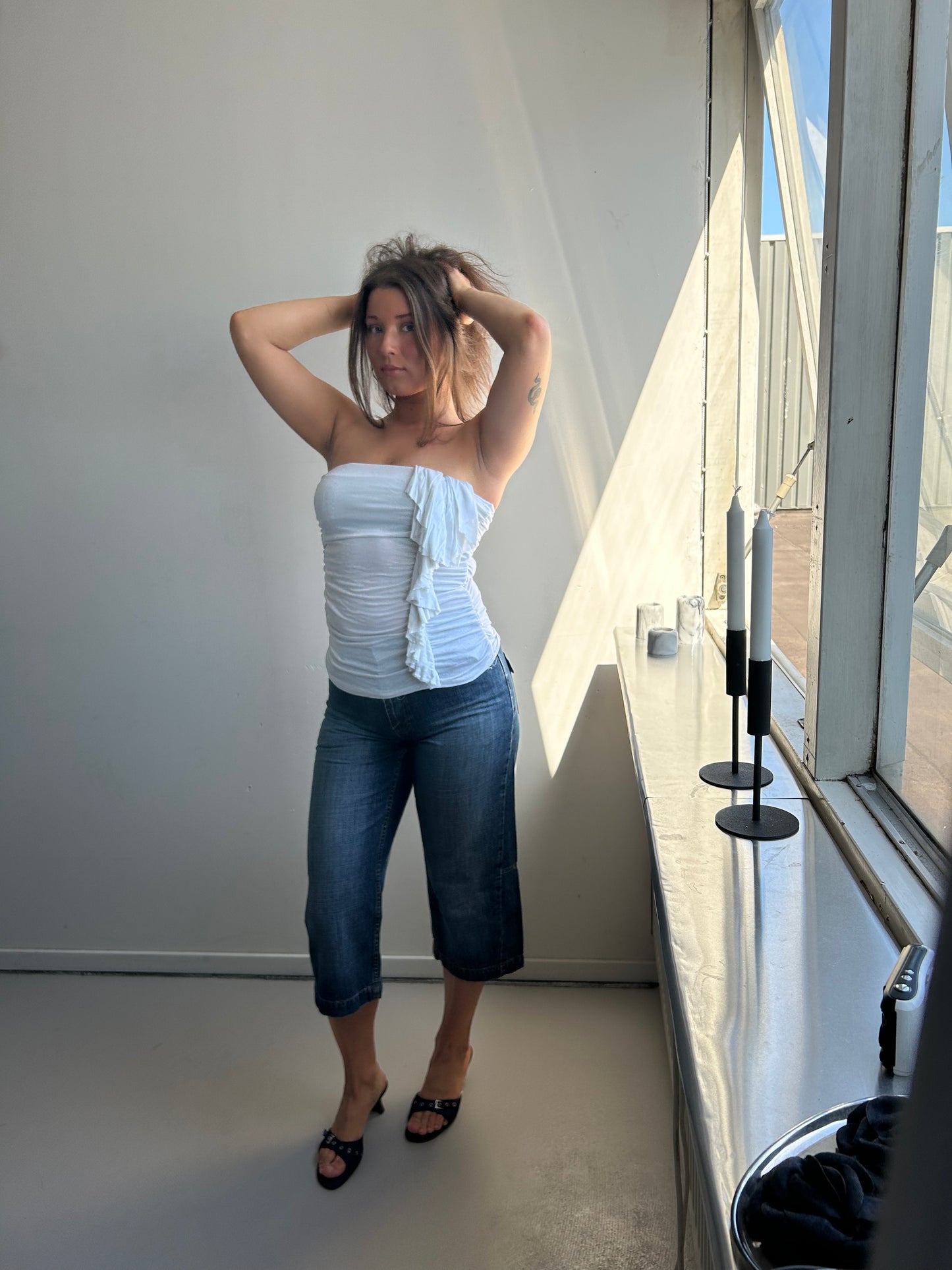 White Stretch Tube Top Vintage