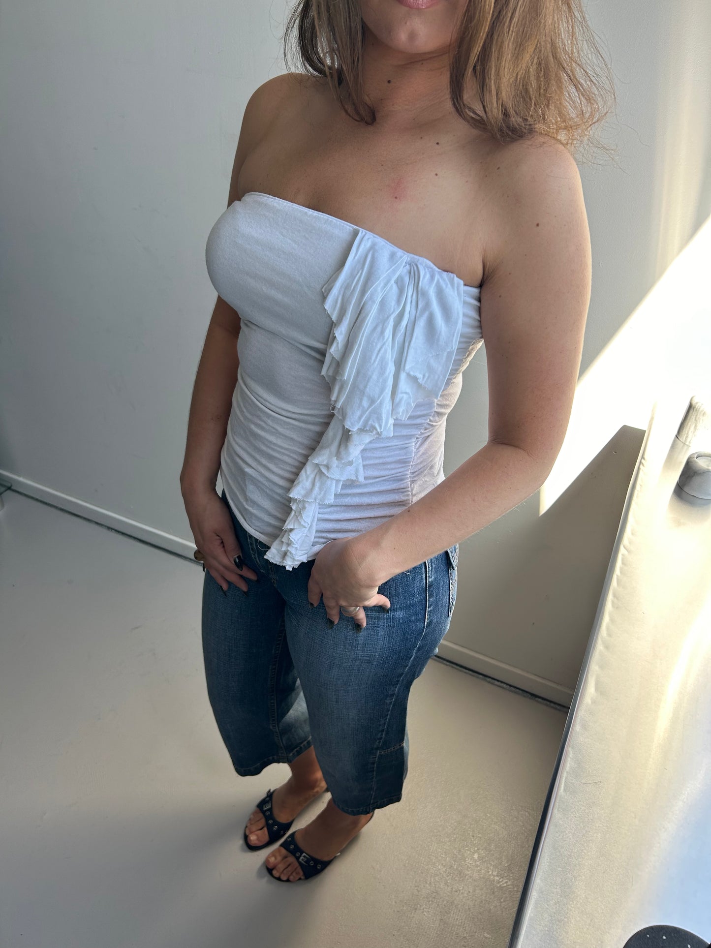 White Stretch Tube Top Vintage